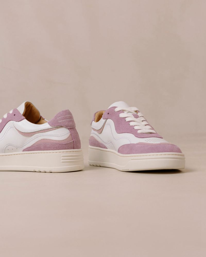 Baskets Alohas Tb.87 Cuir Blanche Violette Femme | BSU-64979474