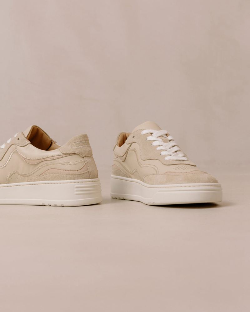 Baskets Alohas Tb.87 Vintage Cuir Beige Femme | QTS-18750783