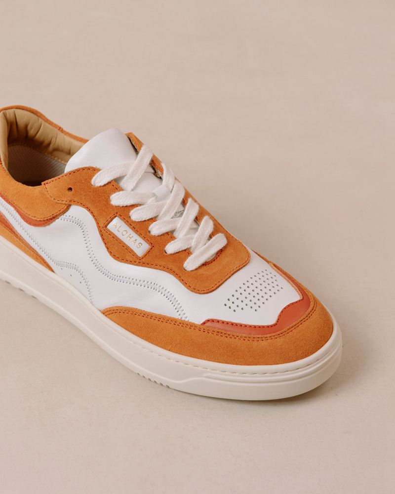 Baskets Alohas Tb.87 Cuir Blanche Orange Femme | MML-18505826