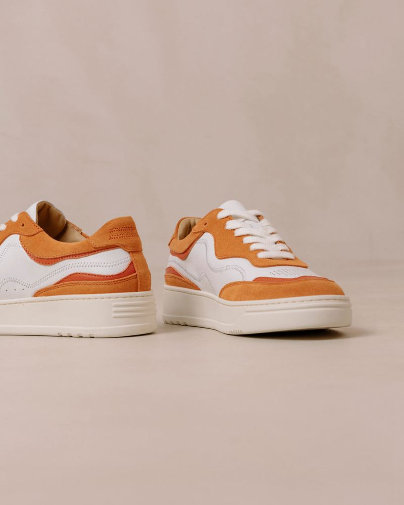 Baskets Alohas Tb.87 Cuir Blanche Orange Femme | MML-18505826