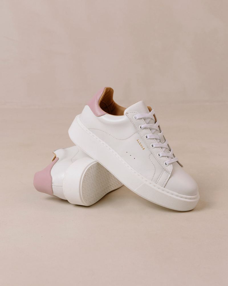 Baskets Alohas Tb.65 Cuir Blanche Violette Femme | RGY-67822547