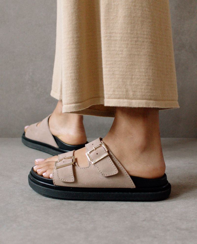 Sandales Alohas Buckle Strap Beige Femme | NGL-49886230