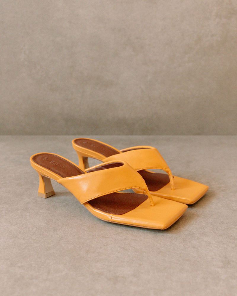 Sandales Alohas Jolla Vegan Cuir Orange Femme | GIS-07468130