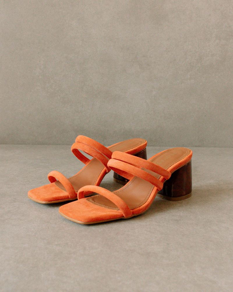 Sandales Alohas Indiana Cuir Orange Femme | HEY-68507925