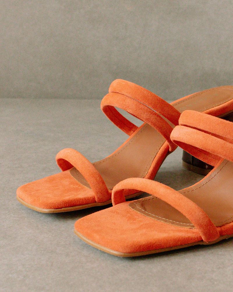 Sandales Alohas Indiana Cuir Orange Femme | HEY-68507925