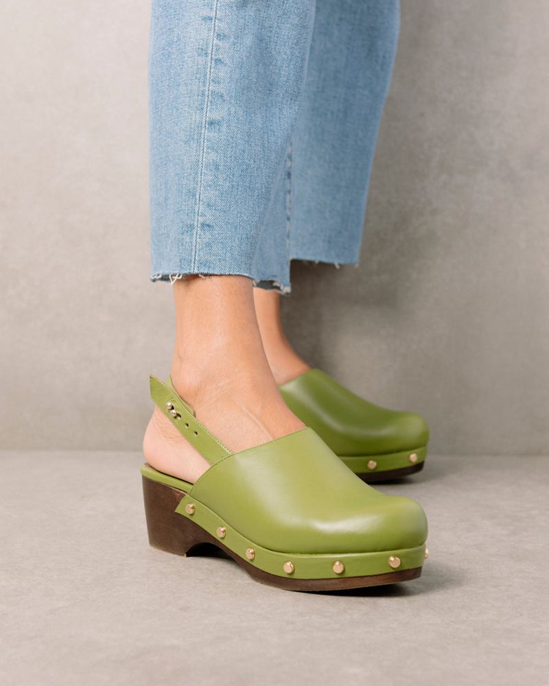 Mules Alohas Vinyl Cuir Vert Femme | KTB-24889804