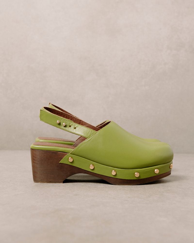 Mules Alohas Vinyl Cuir Vert Femme | KTB-24889804