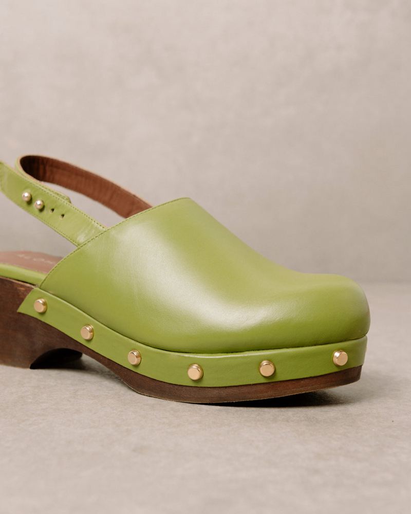 Mules Alohas Vinyl Cuir Vert Femme | KTB-24889804