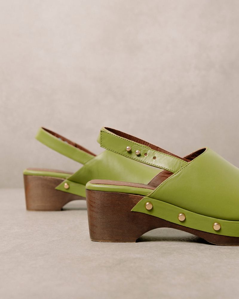 Mules Alohas Vinyl Cuir Vert Femme | KTB-24889804