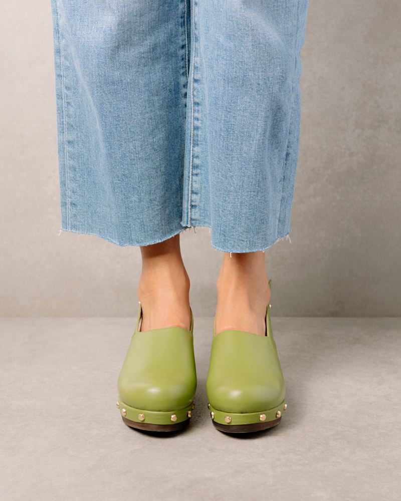 Mules Alohas Vinyl Cuir Vert Femme | KTB-24889804