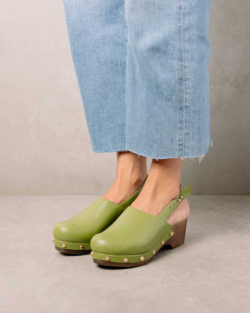 Mules Alohas Vinyl Cuir Vert Femme | KTB-24889804