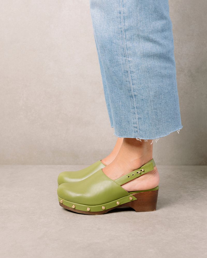 Mules Alohas Vinyl Cuir Vert Femme | KTB-24889804