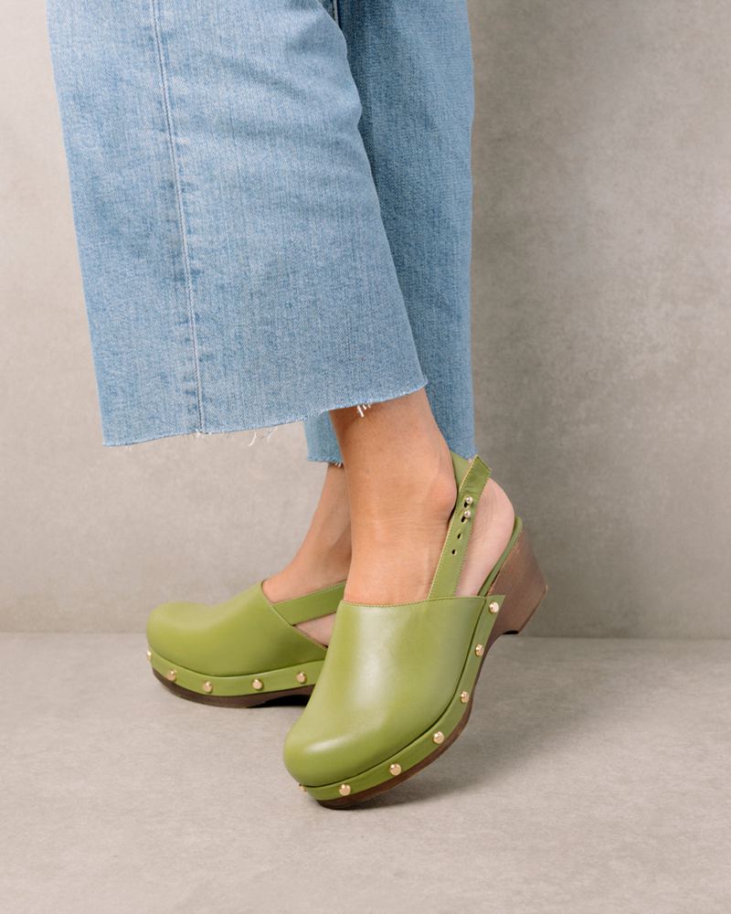 Mules Alohas Vinyl Cuir Vert Femme | KTB-24889804