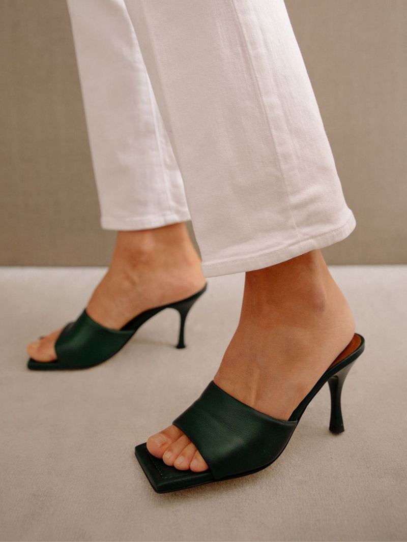 Mules Alohas Puffy Vert Femme | AYK-14808889