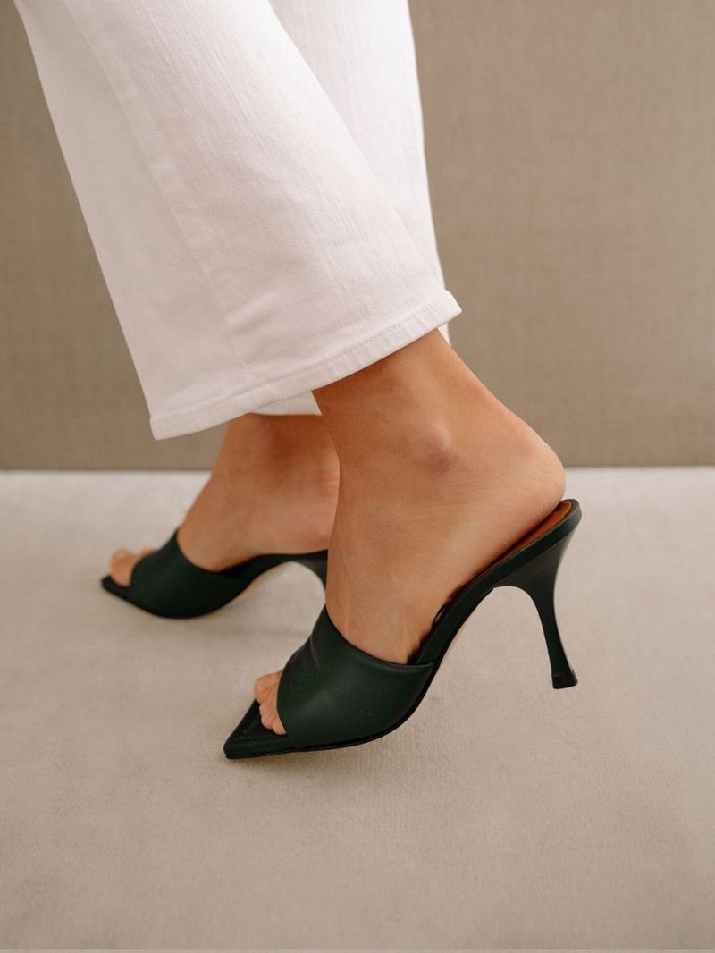 Mules Alohas Puffy Vert Femme | AYK-14808889