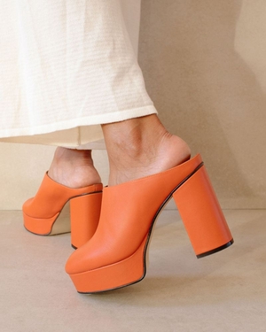 Mules Alohas Clock Out Orange Femme | YGF-25140095