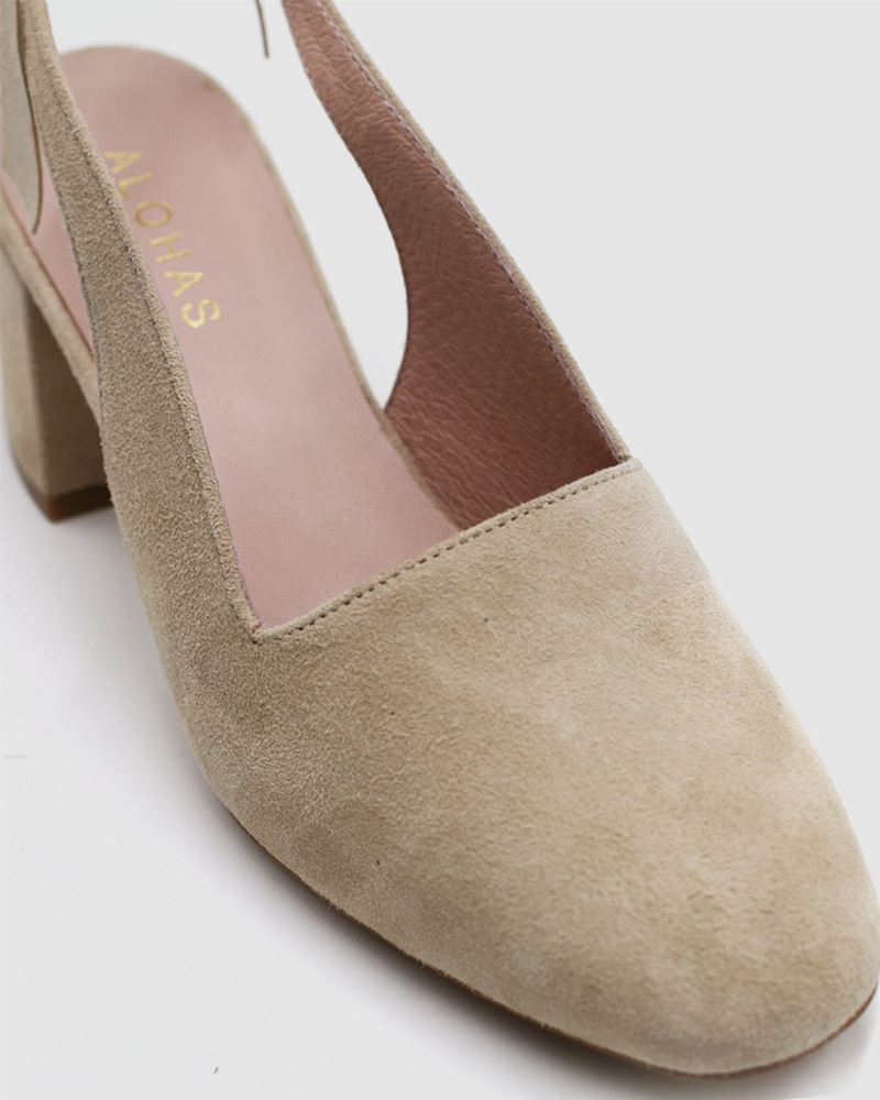 Mules Alohas Charlotte Beige Femme | AAN-85931855