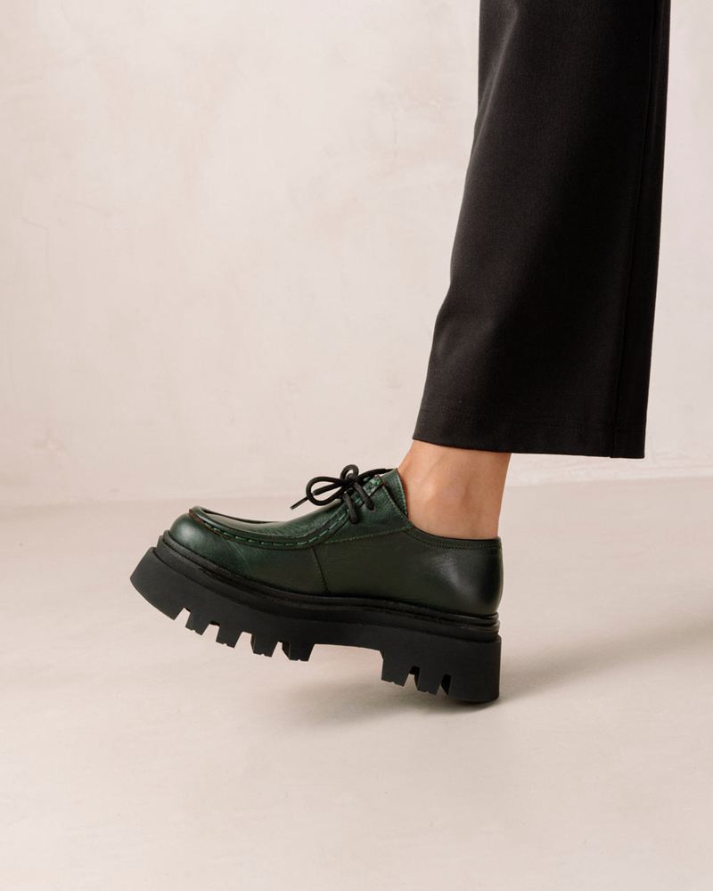 Loafers Alohas Tycoon Cuir Vert Femme | VWP-05021373