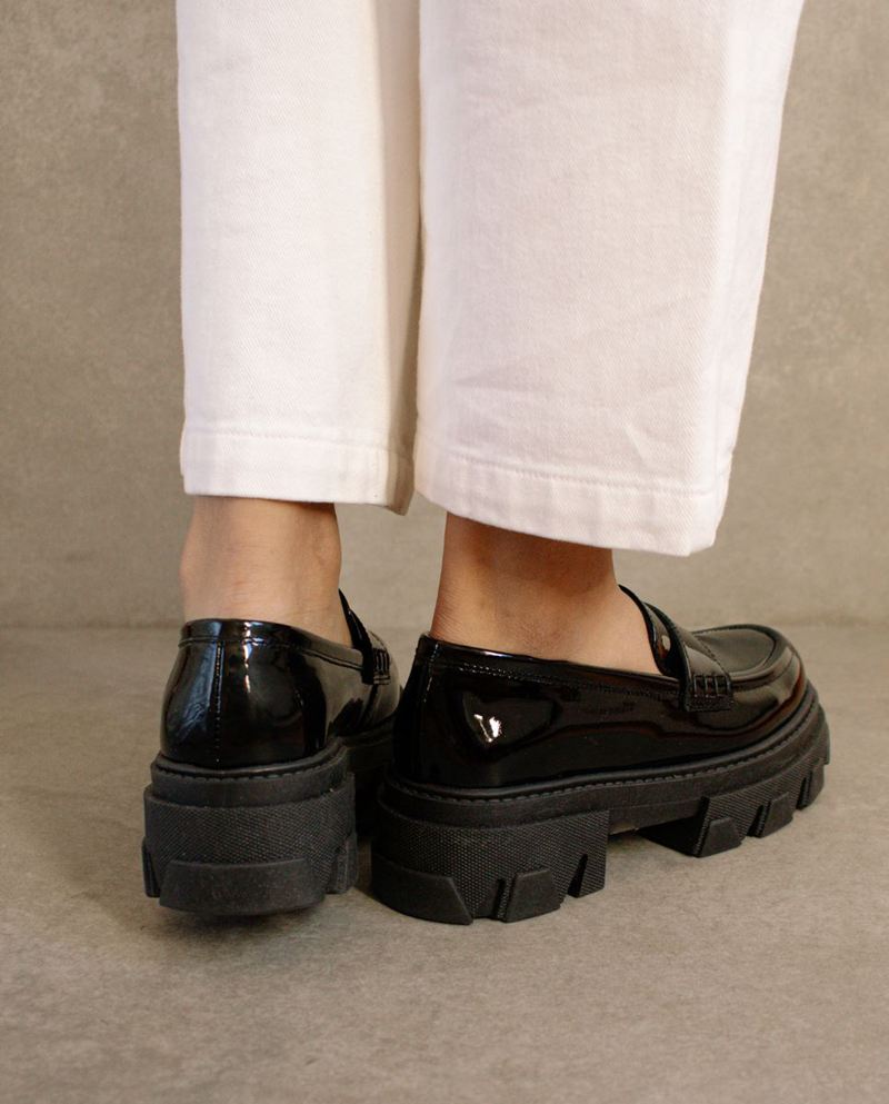 Loafers Alohas Trailblazer Cuir Noir Femme | YXJ-41944690