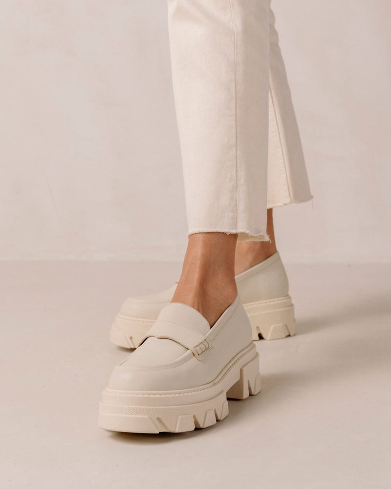 Loafers Alohas Trailblazer Cuir Blanche Femme | CGX-89619019