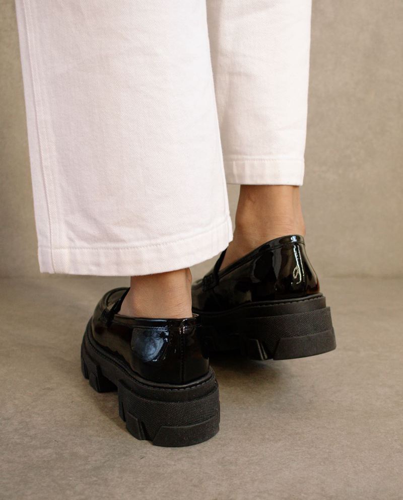 Loafers Alohas Trailblazer Cuir Noir Femme | YXJ-41944690