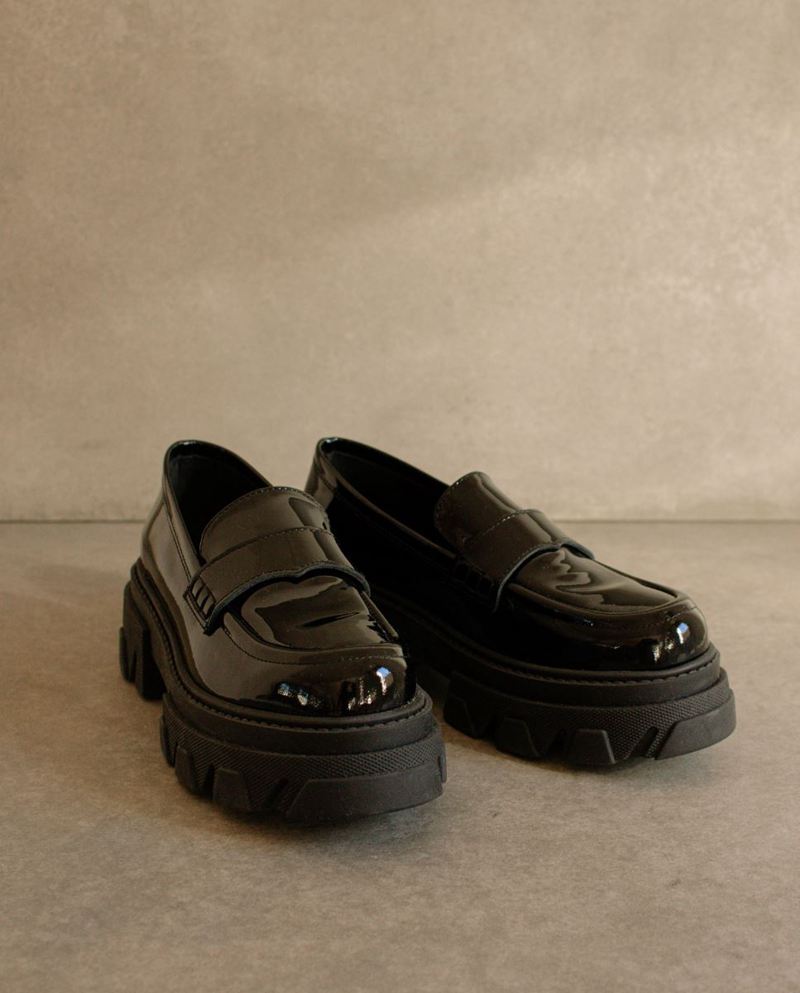 Loafers Alohas Trailblazer Cuir Noir Femme | YXJ-41944690