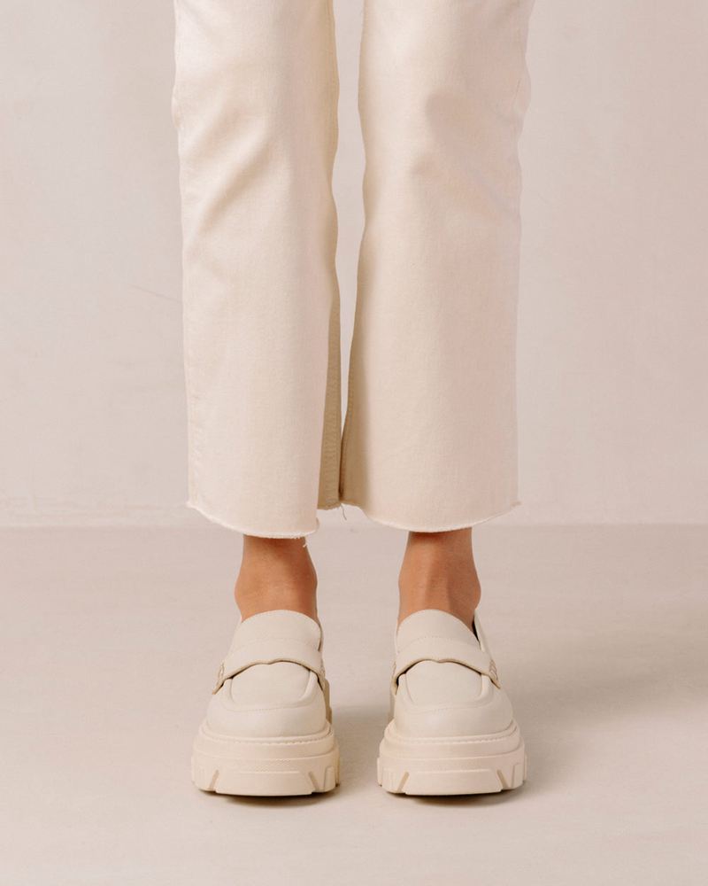 Loafers Alohas Trailblazer Cuir Blanche Femme | CGX-89619019