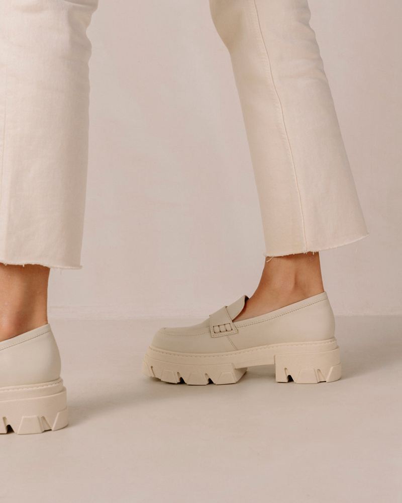 Loafers Alohas Trailblazer Cuir Blanche Femme | CGX-89619019