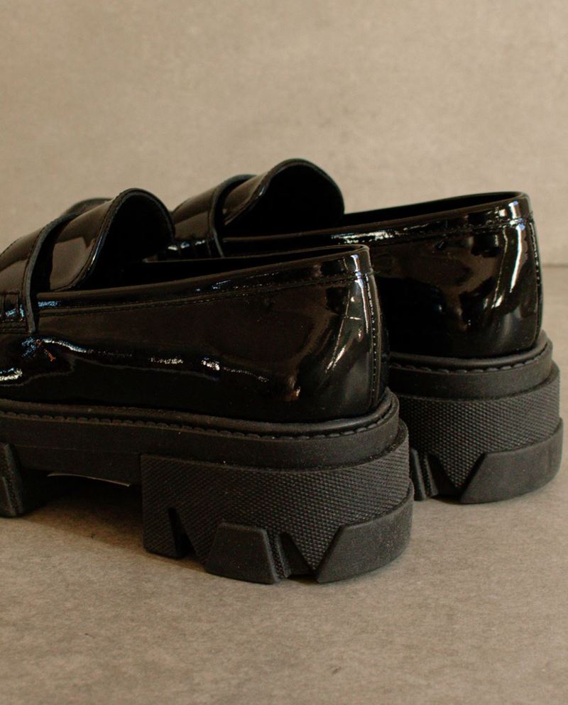 Loafers Alohas Trailblazer Cuir Noir Femme | YXJ-41944690