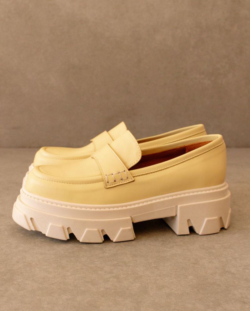 Loafers Alohas Trailblazer Cuir Jaune Femme | SHC-53599571