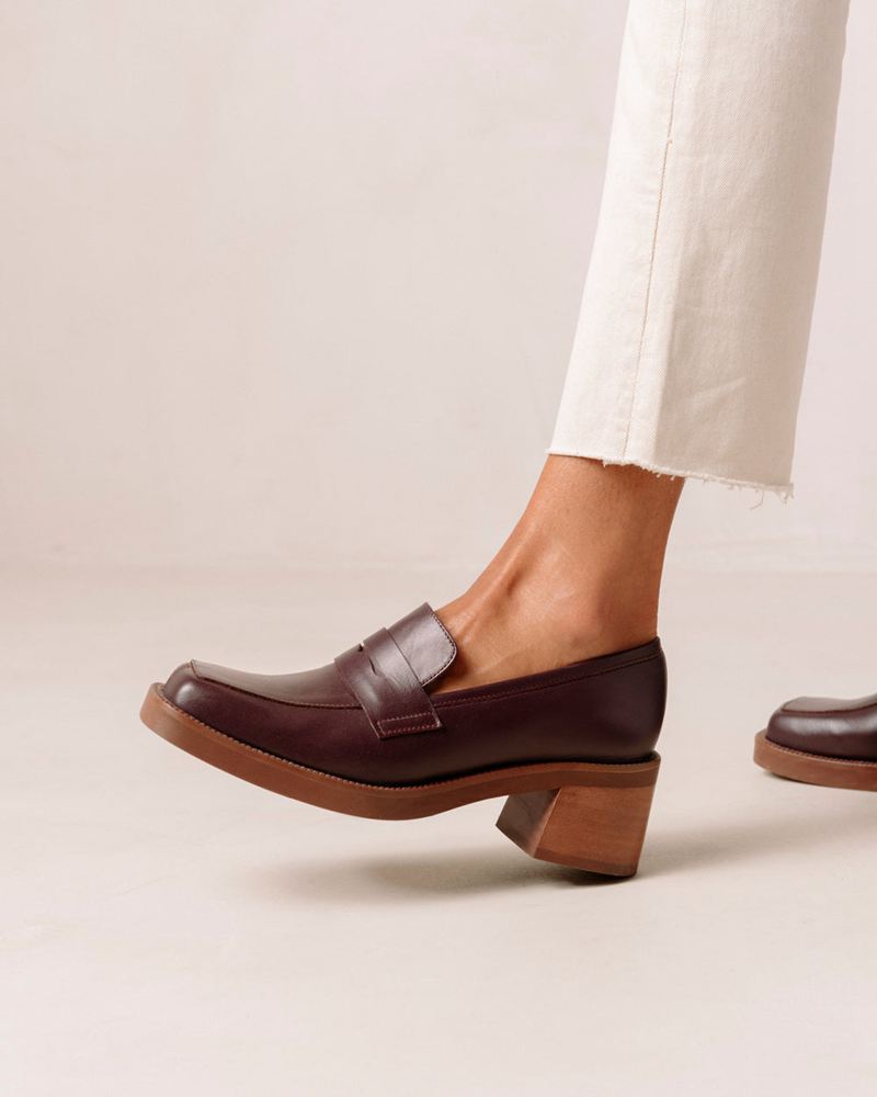 Loafers Alohas Roxanne Cuir Bordeaux Femme | XRP-09703229