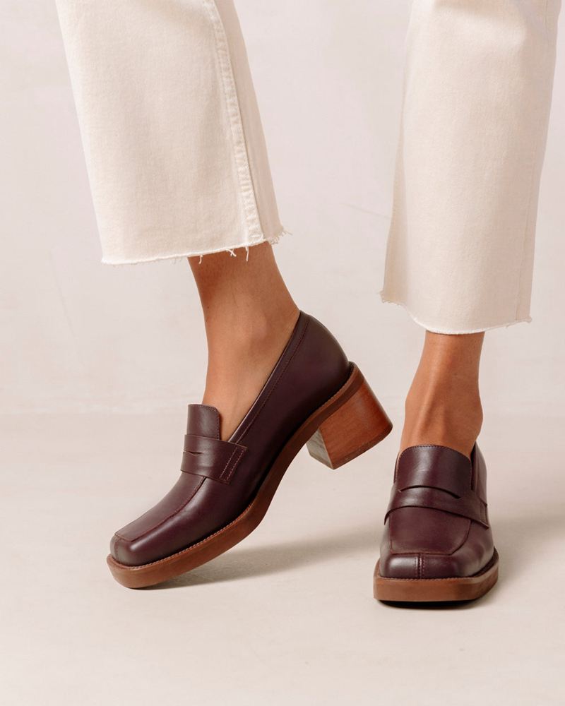 Loafers Alohas Roxanne Cuir Bordeaux Femme | XRP-09703229