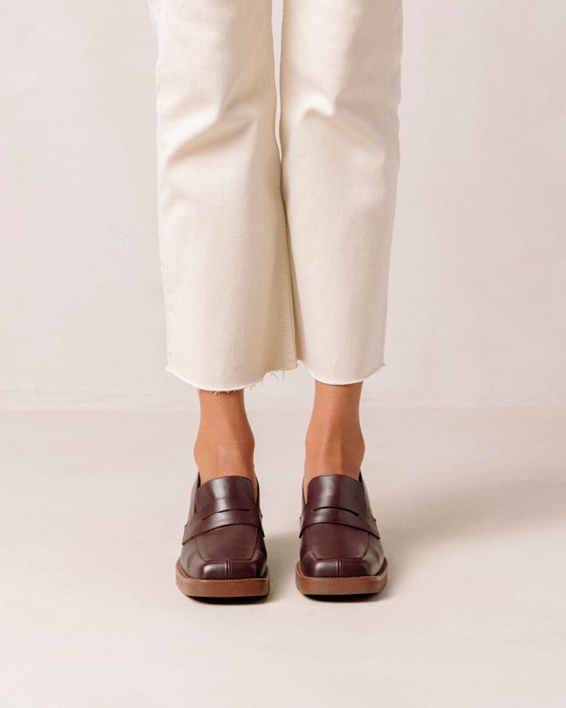 Loafers Alohas Roxanne Cuir Bordeaux Femme | XRP-09703229