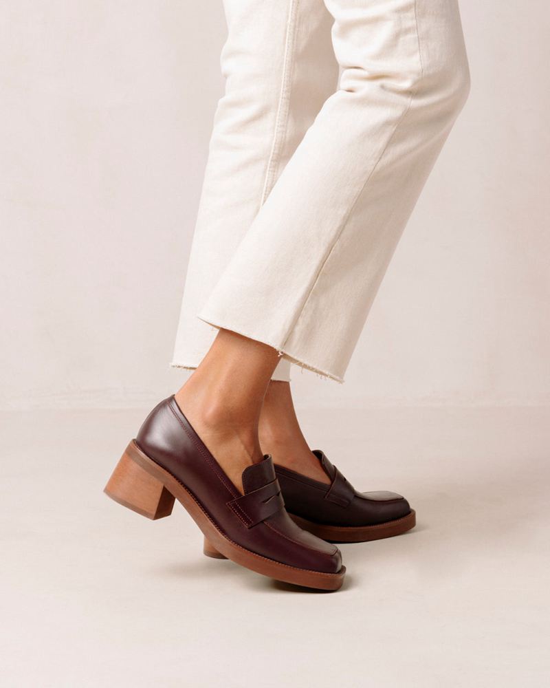 Loafers Alohas Roxanne Cuir Bordeaux Femme | XRP-09703229