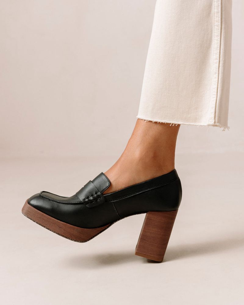 Loafers Alohas Busy Vegan Cuir Noir Femme | WSF-28263095