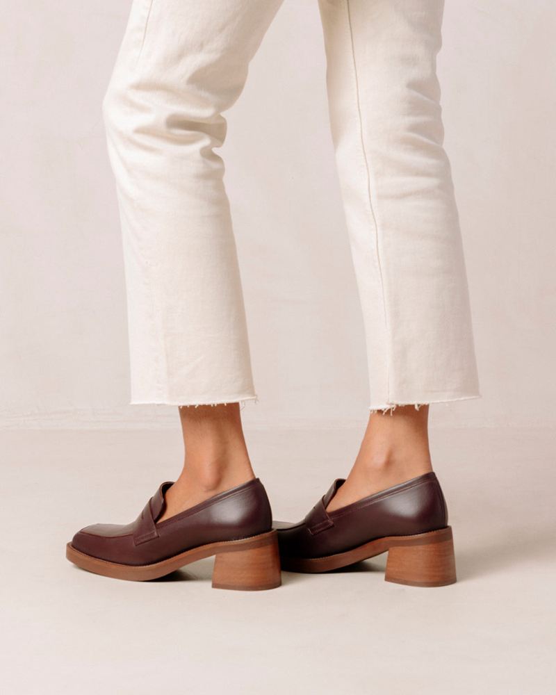 Loafers Alohas Roxanne Cuir Bordeaux Femme | XRP-09703229