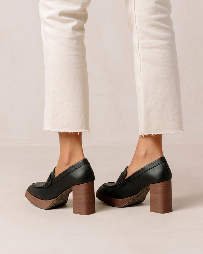 Loafers Alohas Busy Vegan Cuir Noir Femme | WSF-28263095