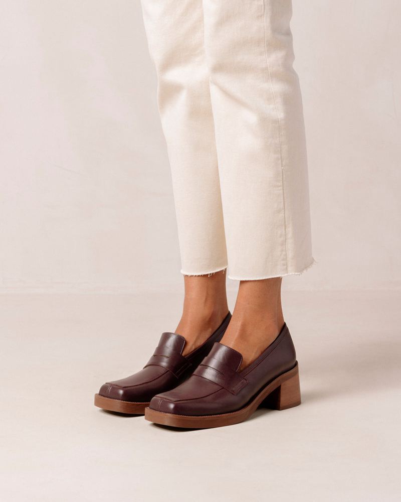 Loafers Alohas Roxanne Cuir Bordeaux Femme | XRP-09703229