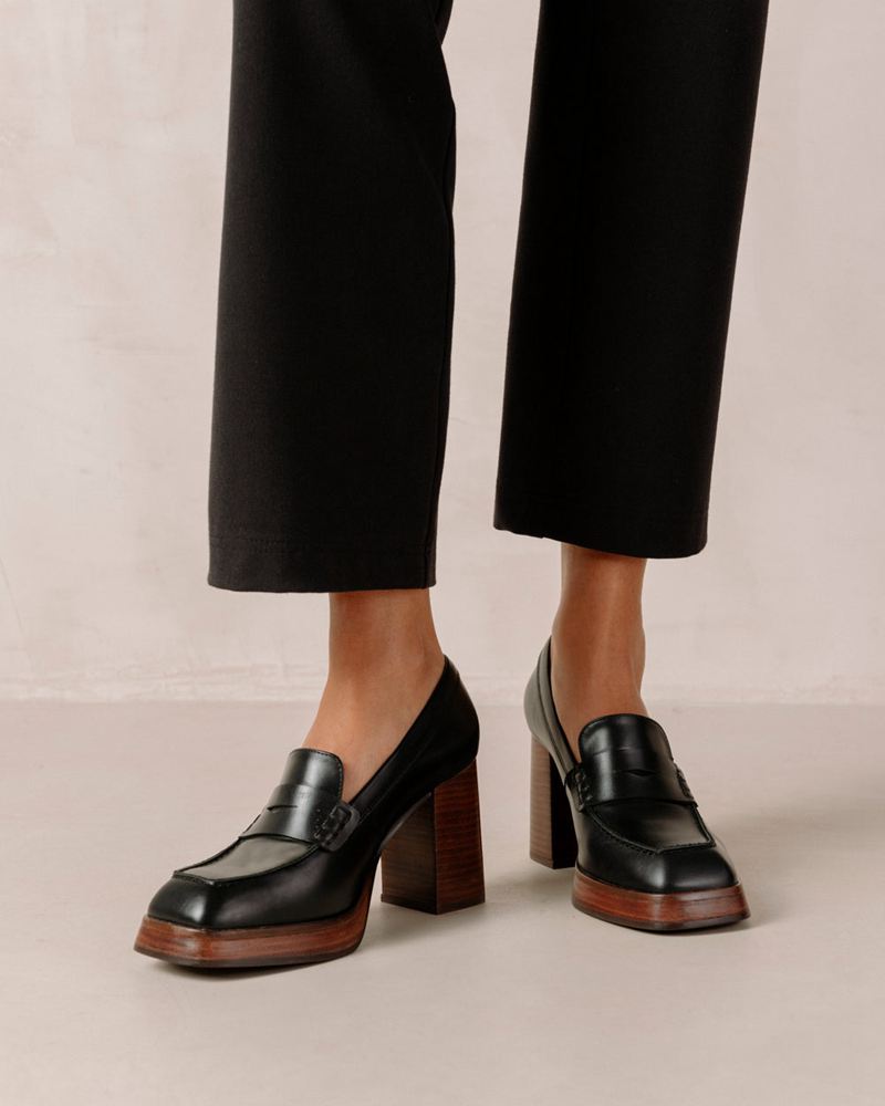 Loafers Alohas Busy Cuir Noir Femme | NJD-94934997