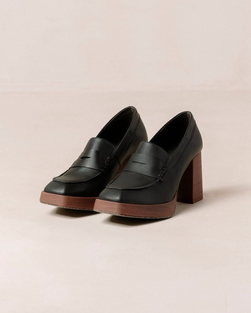 Loafers Alohas Busy Vegan Cuir Noir Femme | WSF-28263095