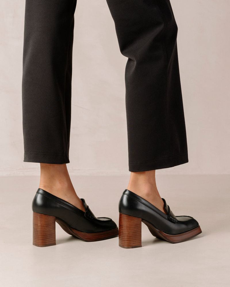 Loafers Alohas Busy Cuir Noir Femme | NJD-94934997