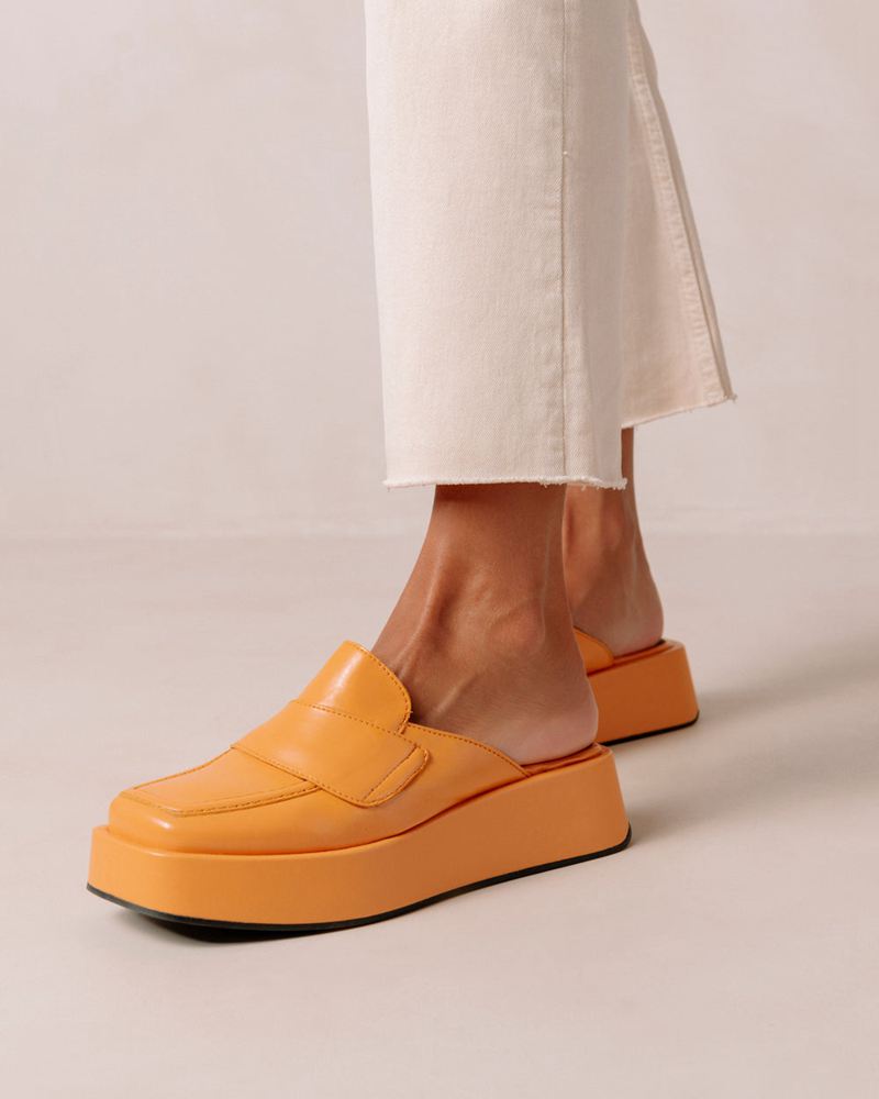 Loafers Alohas Tempera Vegan Cuir Orange Femme | SUW-73302050