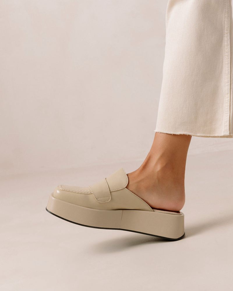 Loafers Alohas Tempera Vegan Cuir Beige Femme | ZJM-40043143