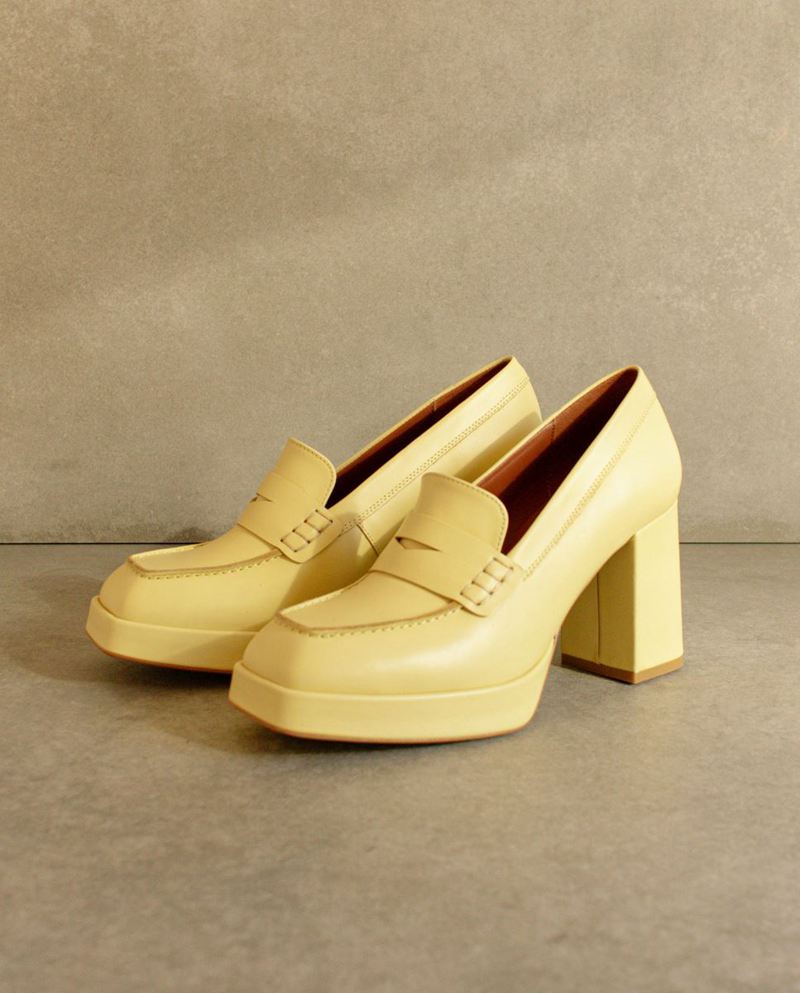 Loafers Alohas Busy Colorblock Cuir Jaune Femme | NTO-64501960