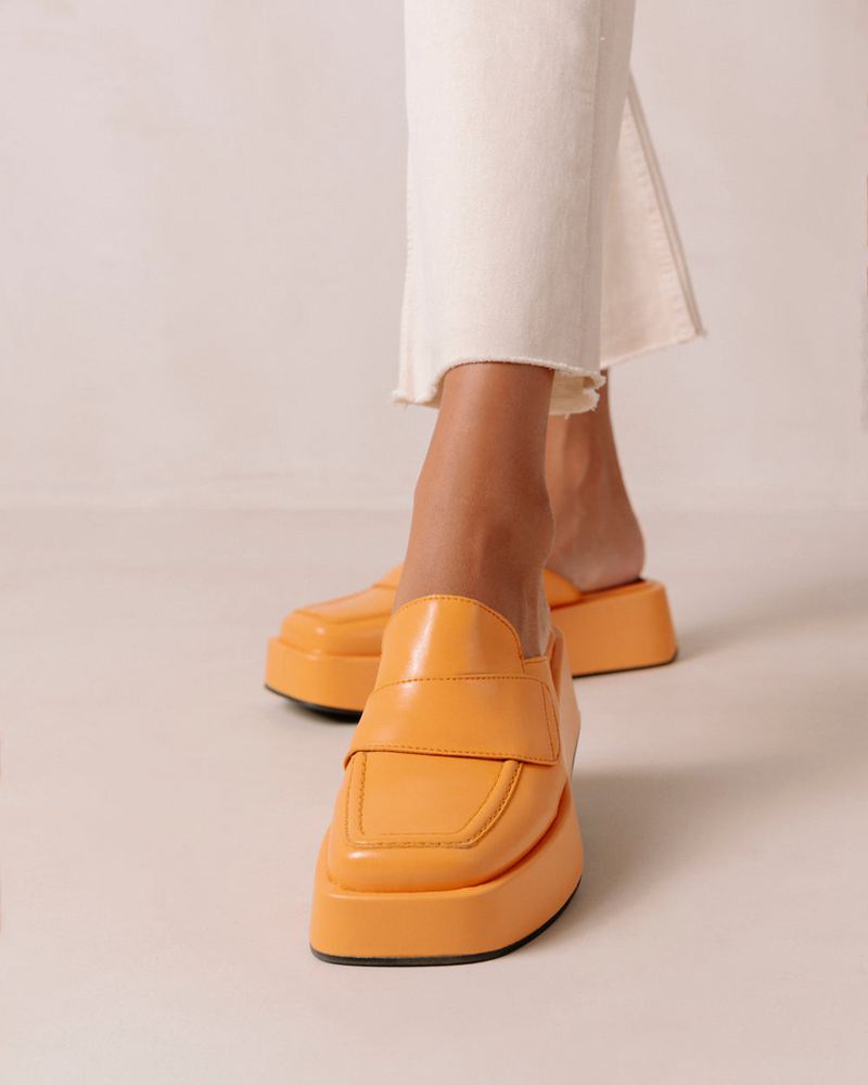 Loafers Alohas Tempera Vegan Cuir Orange Femme | SUW-73302050