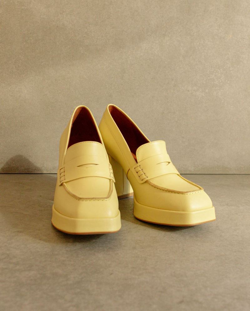 Loafers Alohas Busy Colorblock Cuir Jaune Femme | NTO-64501960