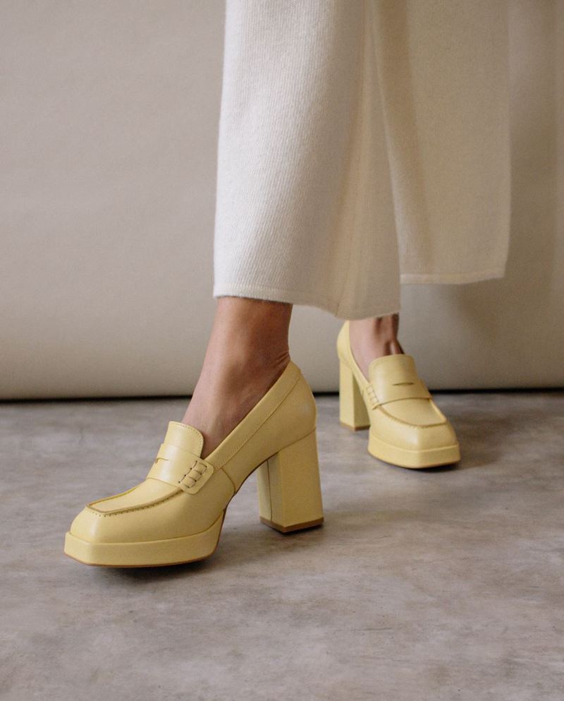 Loafers Alohas Busy Colorblock Cuir Jaune Femme | NTO-64501960