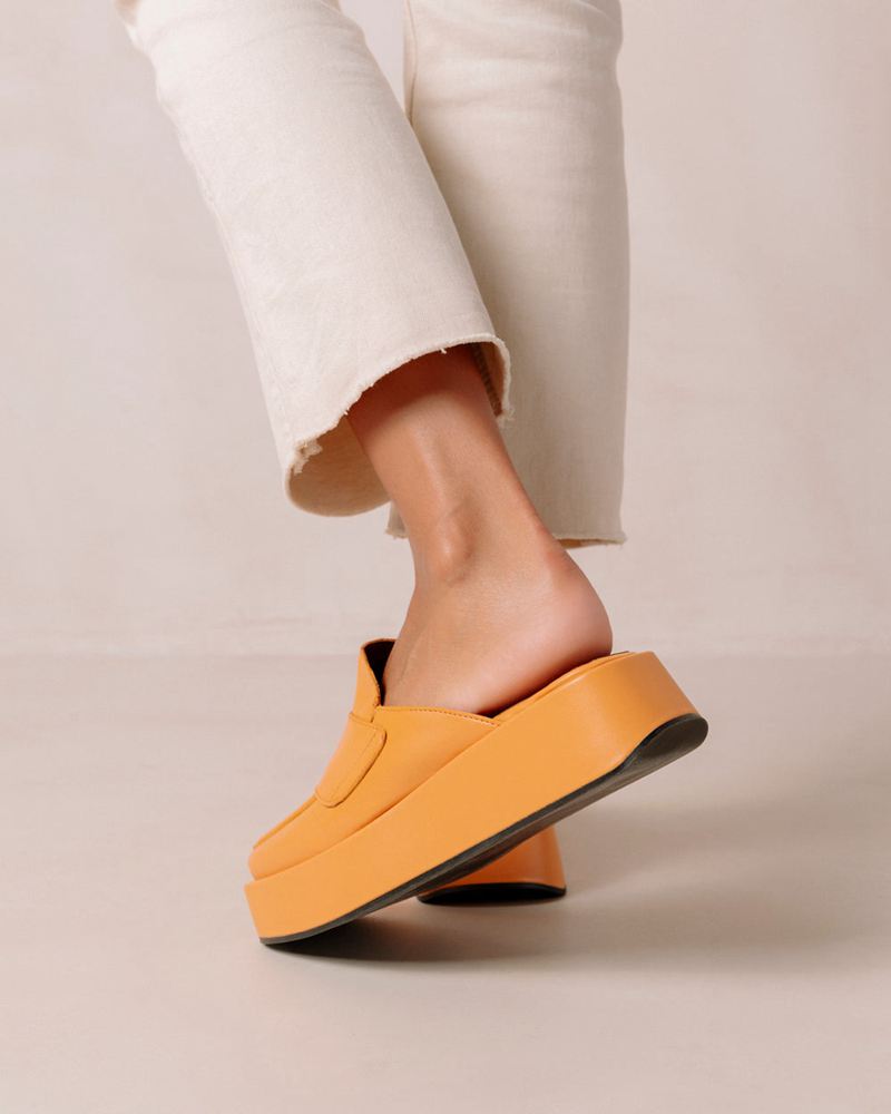 Loafers Alohas Tempera Vegan Cuir Orange Femme | SUW-73302050