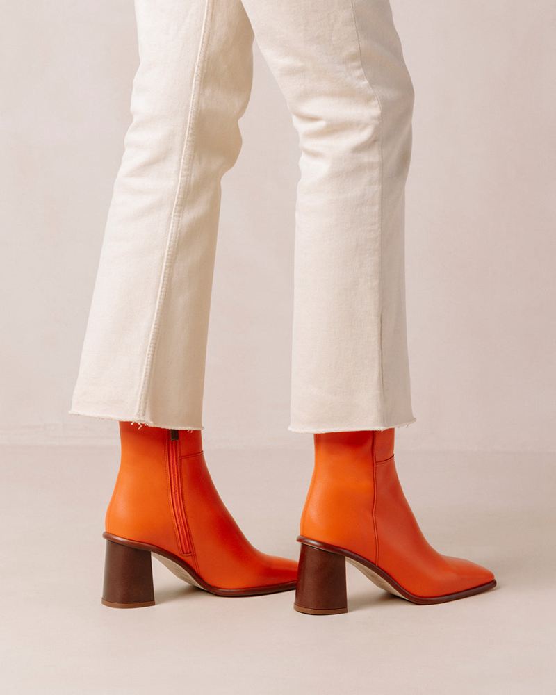 Talons Alohas West Vintage Cuir Orange Femme | MMY-23727315