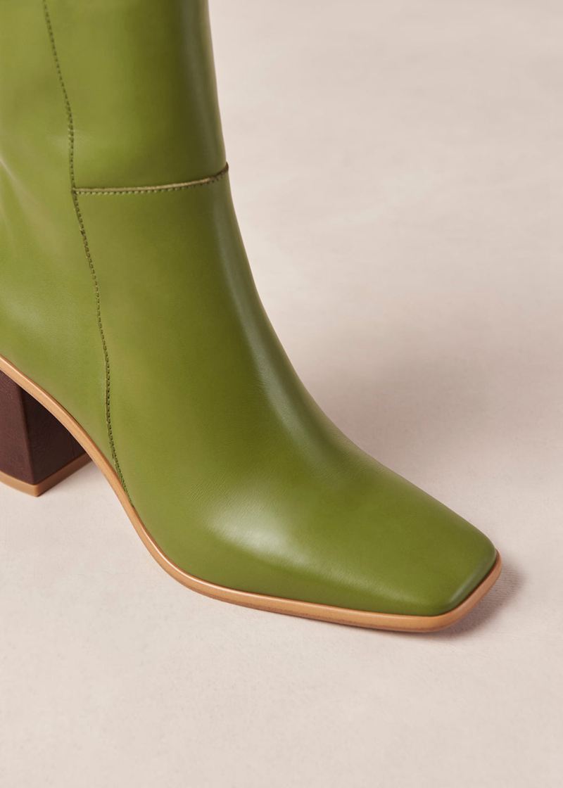 Talons Alohas West Vintage Cuir Vert Femme | VWG-90110557